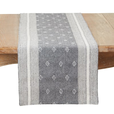 Diamond Patterned Woven Stripe Table Runner - 16"x72"