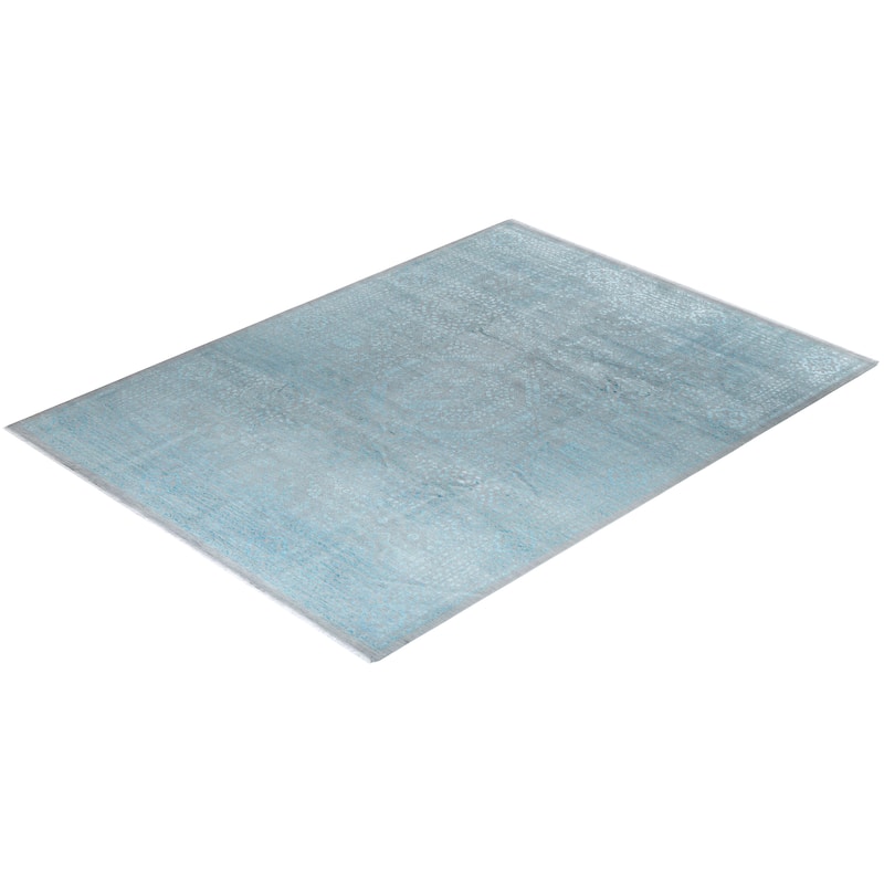 Ikat One-of-a-Kind Hand-Knotted Area Rug - Gray, 9' 0" x 12' 0" - 9' 0" x 12' 0"