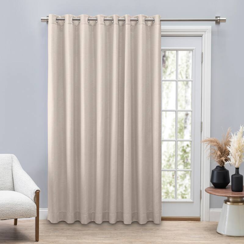 Porch & Den Peete Grass Cloth Grommet Patio Panel - 110 x 84 - Parchment