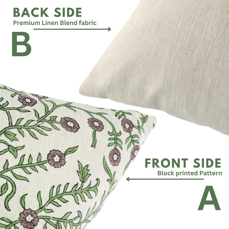 Fabdivine Cozy Floral Cushion Cover for Couch, Fall Gift Farmhouse Throw Home Décor 18x18 Inches Linen Pillowcase, Shehjan