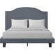 preview thumbnail 1 of 6, Madison Gray Upholstered Camelback Platform Bed - No box spring needed