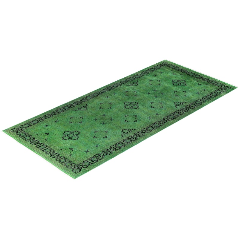 Contemporary Overdyed Wool Hand Knotted Area Rug - 6' 1" x 13' 6"