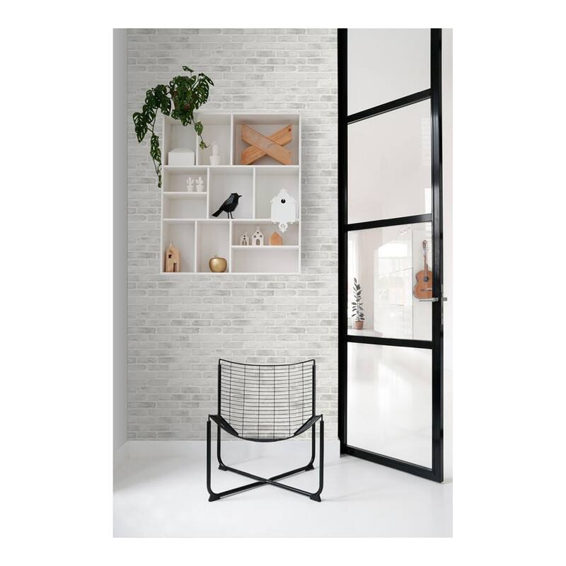 ESTA Home Burnham Grey Brick Wall Wallpaper - 20.9 x 396 x 0.025