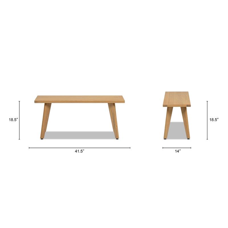 Jennifer Taylor Home Capri Solid Red Oak Wood Bench