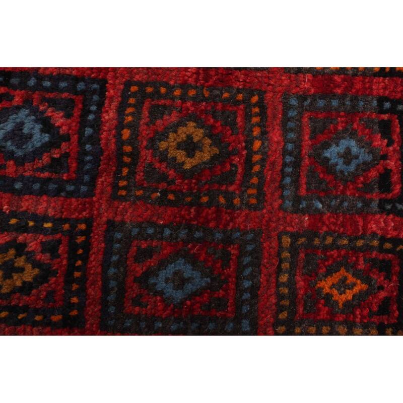 ECARPETGALLERY Hand-knotted Baluch Red Wool Rug - 3'5 x 4'11