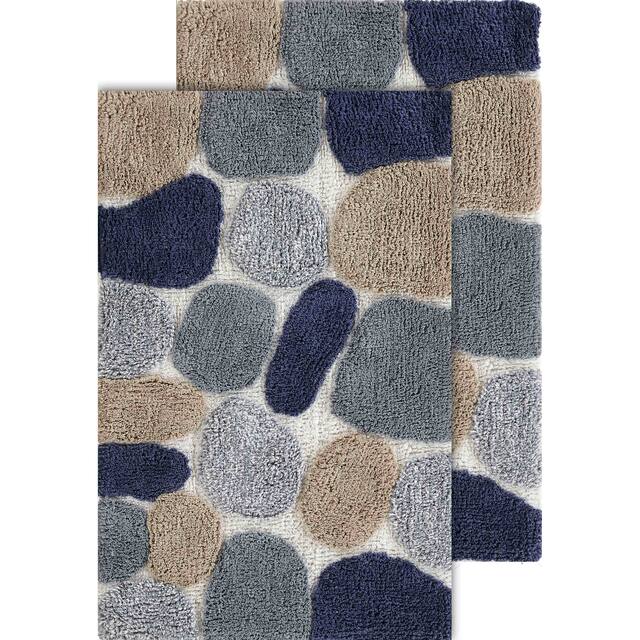 Chesapeake Pebbles 2pc Bath Rug Set - 20"x32" & 20"x32" - Blue Sienna