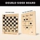 preview thumbnail 3 of 4, GSE™ 2-in-1 Natural Wood Reversible Checkers & Tic-Tac-Toe Board Game Combo Set with Game Pieces