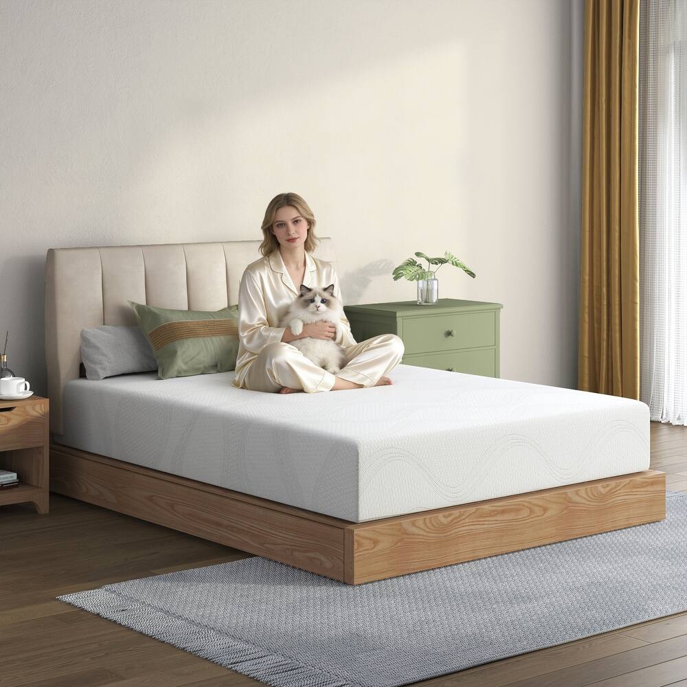 Sofucor 10 Inch Cooling Memory Foam Mattress with Charcoal,Breathable Knit Cover,TWIN/FULL/QUEEN/KING Size