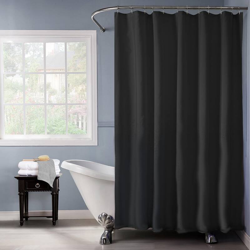 Heavy Shower Curtain Liner, 12 Rust Resistant Metal Grommets, Black