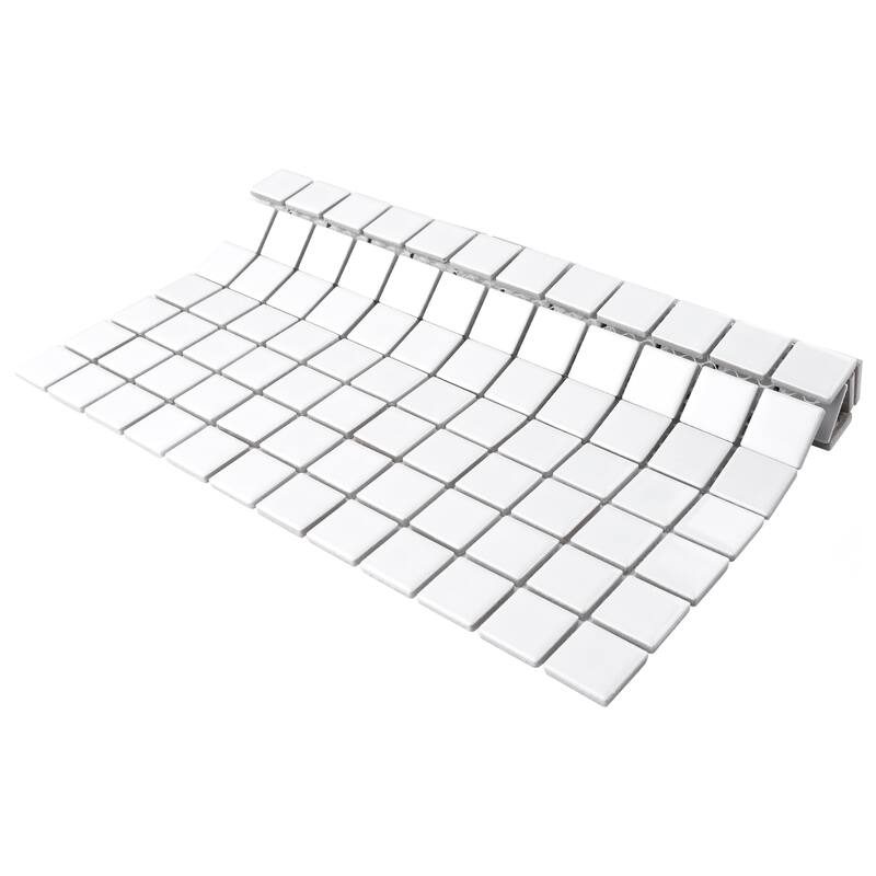 Merola Tile Metro 1" Square Glossy White 10-3/4" x 11-3/4" Porcelain Floor and Wall Tile
