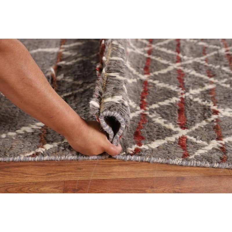 Trellis Moroccan Oriental Area Rug Handmade Wool Carpet - 7'11" x 10'10"