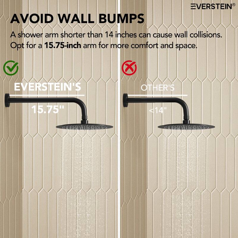 Pressure Balance 3-Functions Shower Head System, 10" Shower Faucet Set with Tub Faucet Spout