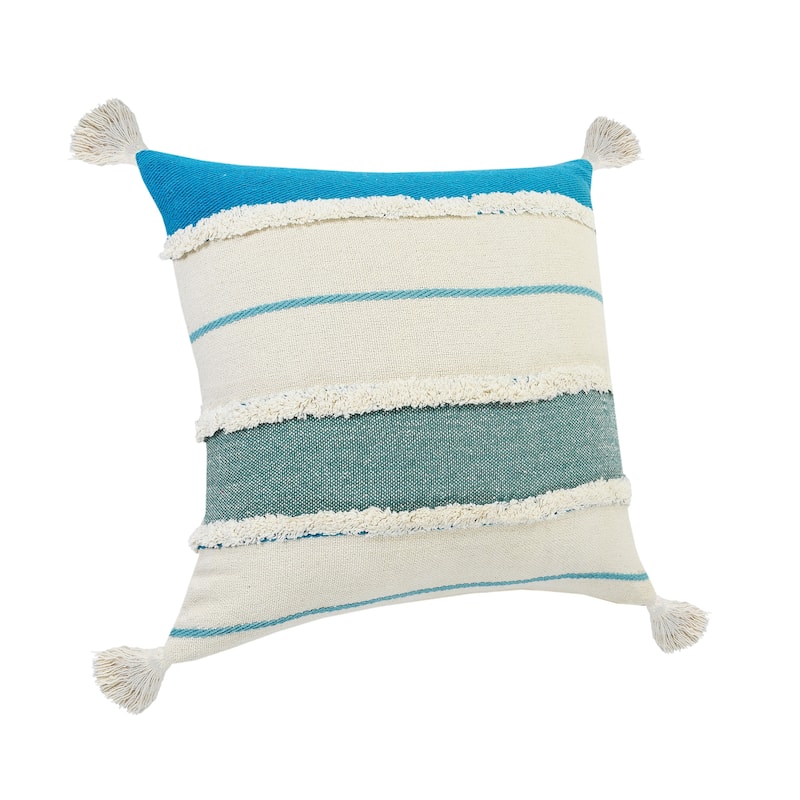 Sevita Turquoise Quarry Striped Throw Pillow, Single or Set of 2