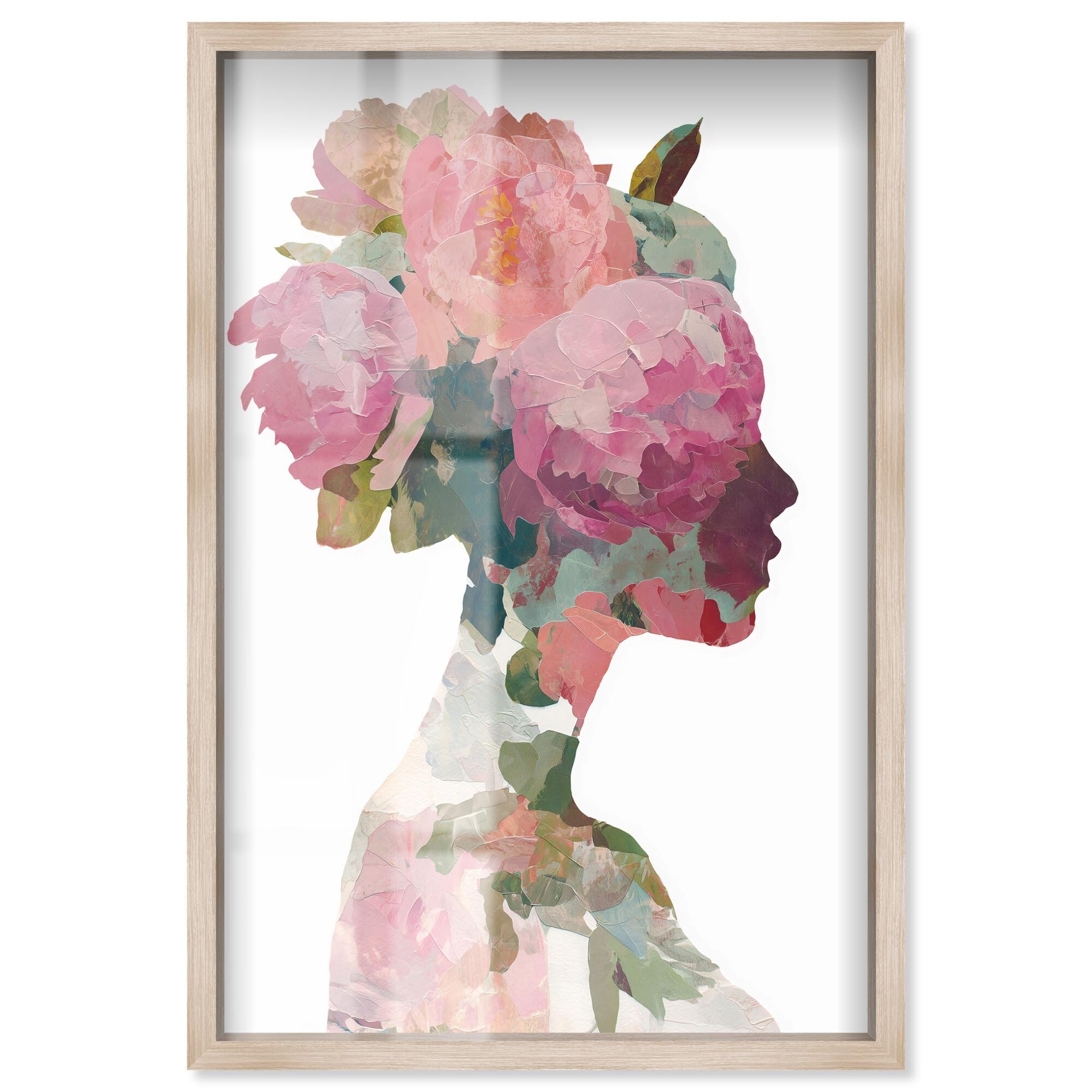Inner Bloom I Floral Pink Art Shadowbox Print by Art Remedy