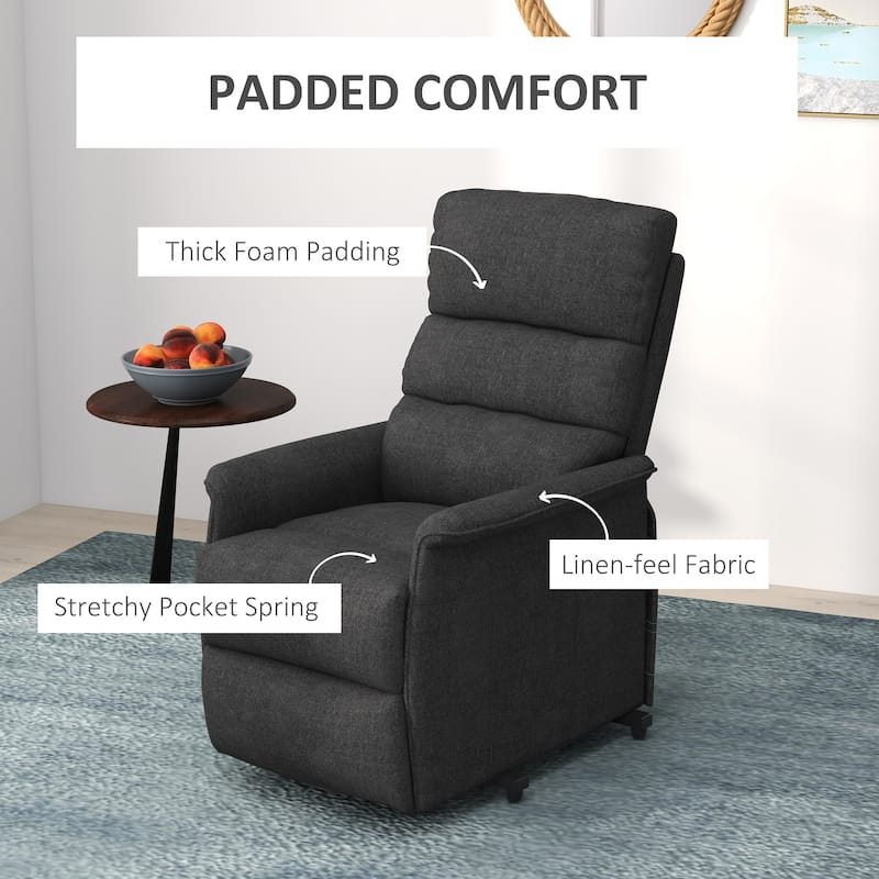 Power Lift Massage Recliner Chair with Adjustable Backrest and Lumbar Support Dual Remotes