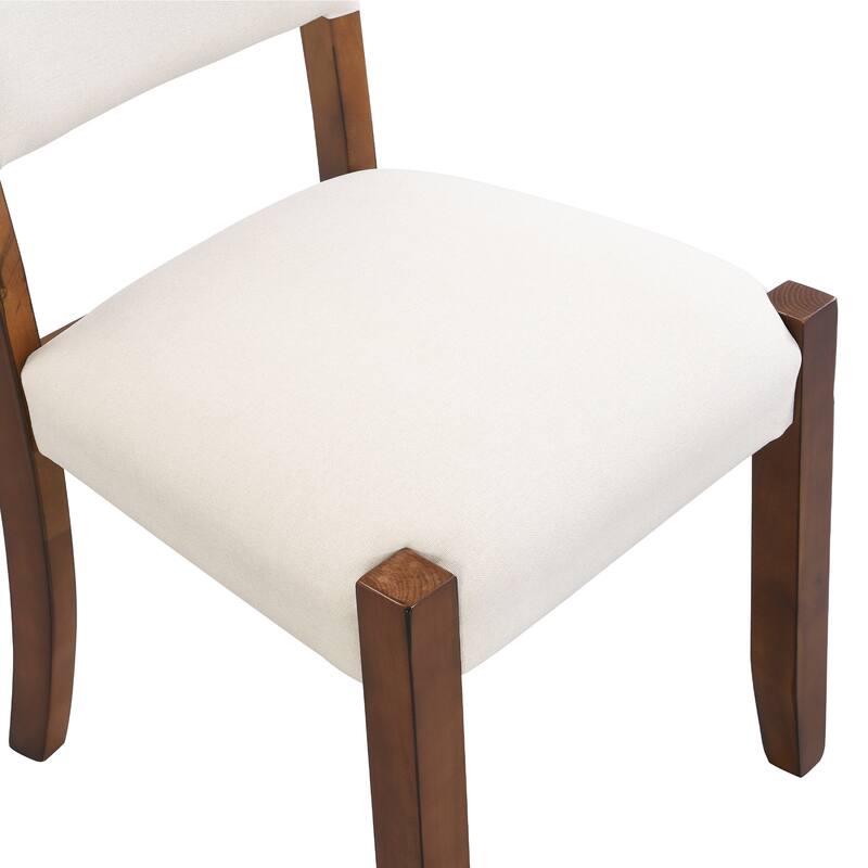 Set of 4 Modern Upholstered Dining Chairs Office Chair Reception Chair Accent Chair Armless Chair with Wood Legs