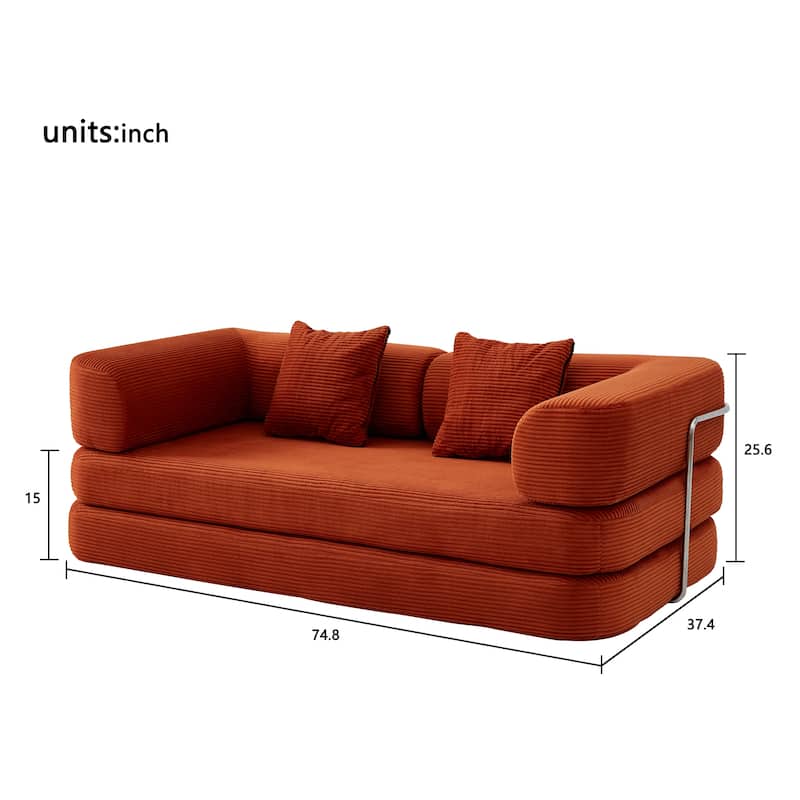 Floor Couch,Compressed Sofa,Convertible Floor Sofa Bed With Convertible Blanket Pillow,Enhanced Frame Stability