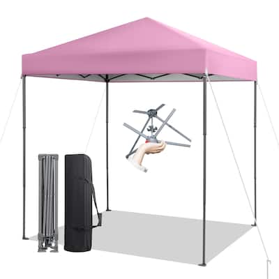 Gymax 6.6x6.6 FT Folding Pop-up Canopy w/ 6.2-8 Height Adjustment