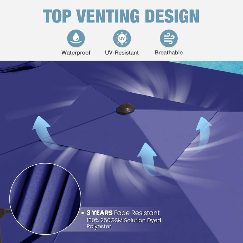 Outdoor Patio Umbrella 9 FT x 11 FT Cantilever-Offset Umbrella