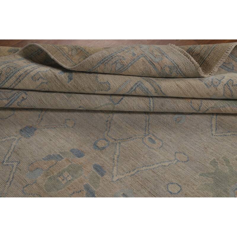 Grey Oushak Turkish Area Rug Vegetable Dye Handmade Wool Carpet - 8'9"x 11'8"