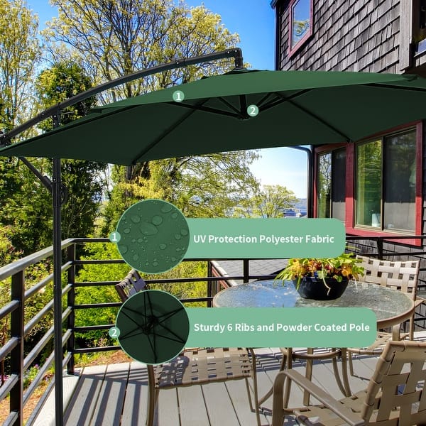 Ainfox 10 ft Cantilever Offset Outdoor Patio Umbrella with Base Stand  Rotate and Tilt - On Sale - Bed Bath & Beyond - 32654667