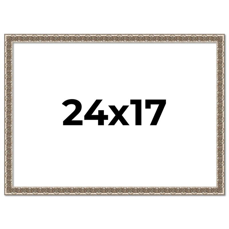 24x17 Frame Silver Versailles Ornate Solid Wood Picture Frame | 1 Inch