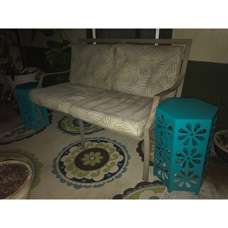 Dandelion Outdoor 12-inch &14-inch 2-piece Floral Side Table Set by Christopher Knight Home