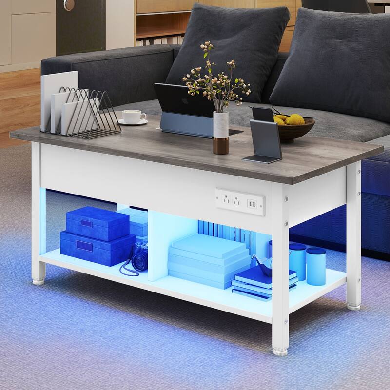 Lift Top Coffee Table with RGB Light