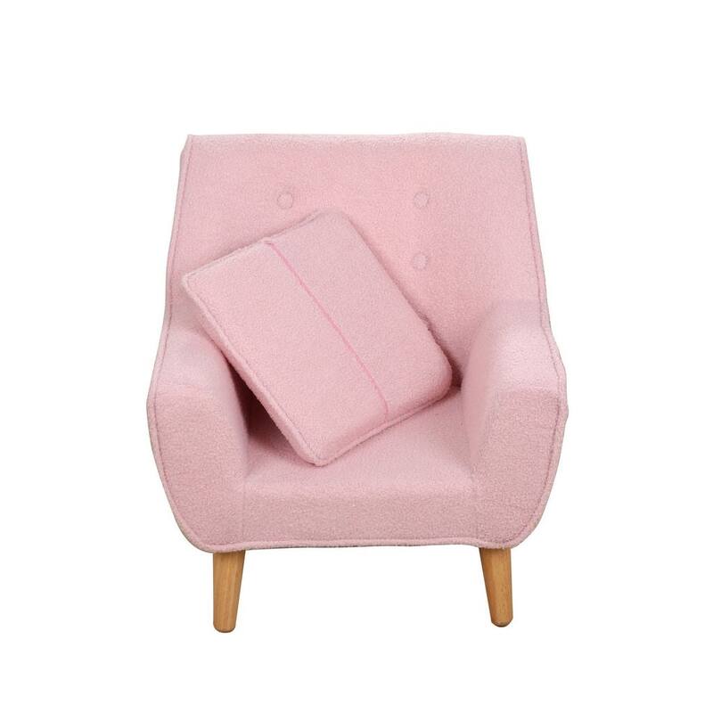 Aria Home Pink Teddy Club Kids Arm Chair with Foam Seat Washable Cover