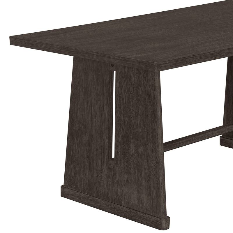 59.8" Farmhouse Dining Table with 4 Upholstered Chairs and 1 Padded Bench