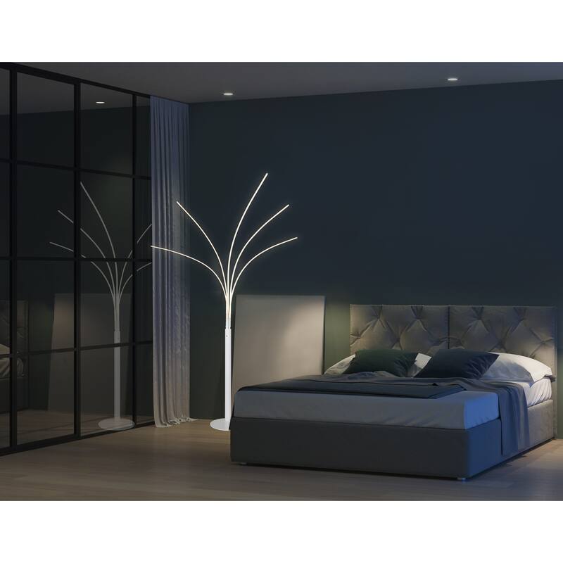 Artiva USA 60W LED Arched Floor Lamp, 94"H, Matt White - 94