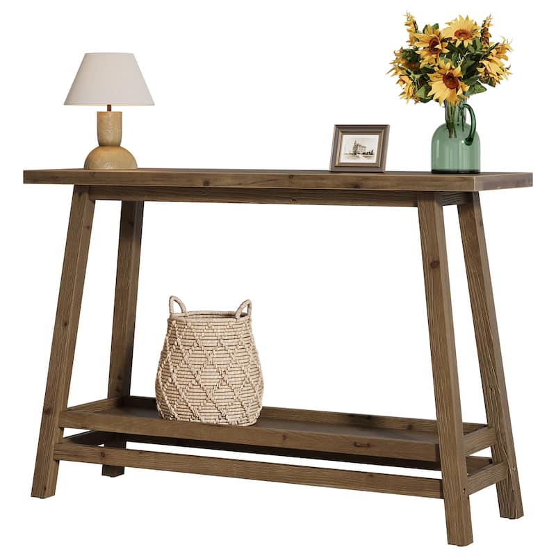 41.3" Farmhouse Console Table, Solid Wood Entryway Table