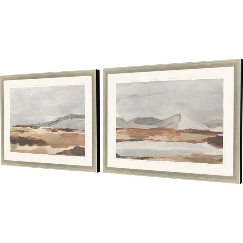 Dusky Mountain S/2 Framed Art Giclee Under Glass - Grey