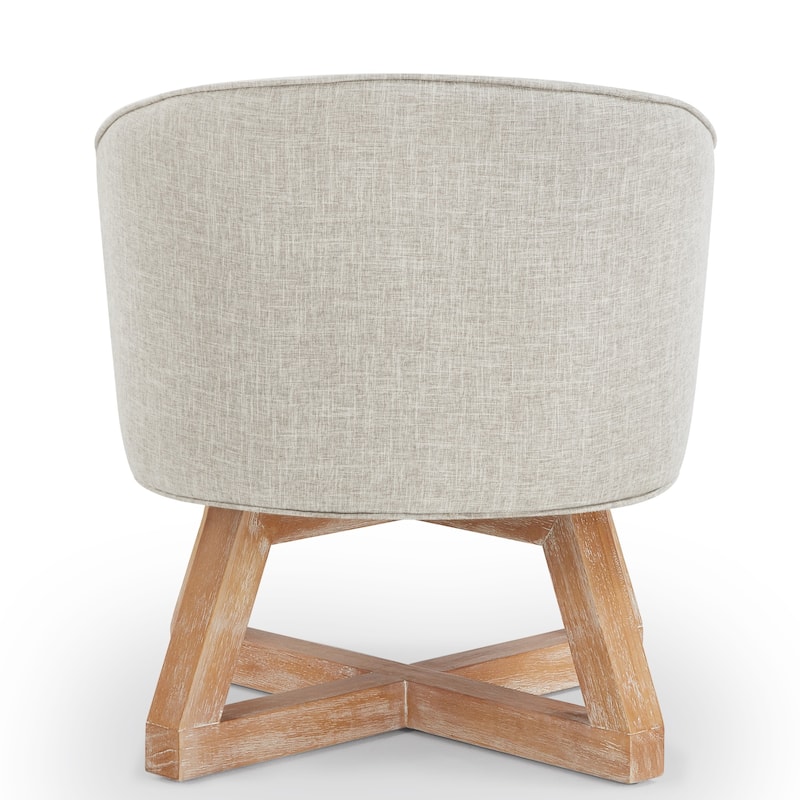 Light Gray 27" Linen Swivel Barrel Chair with Cross Base