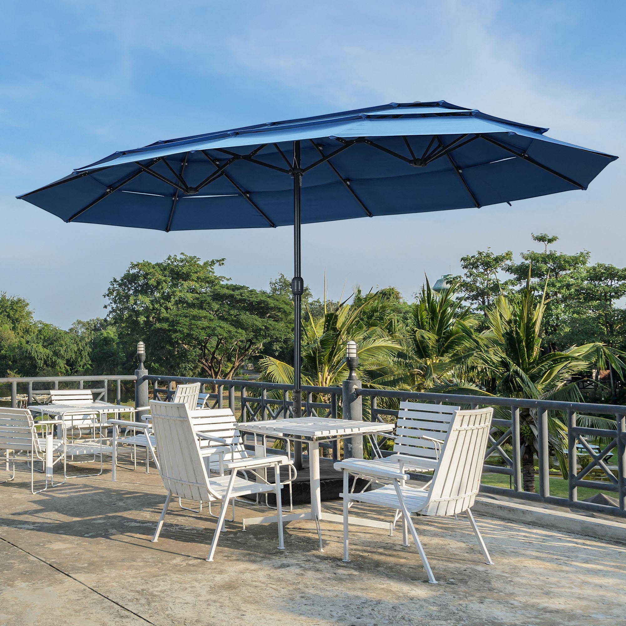 15ft Patio Umbrella with 3-Tiers Umbrella Top without Base
