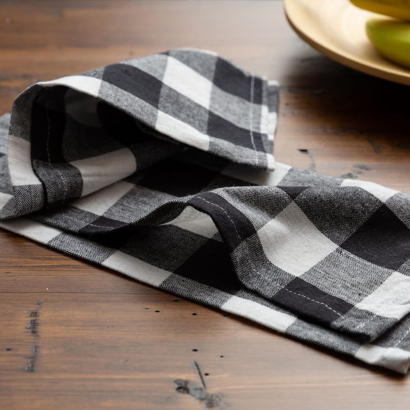 Fabstyles Country Check Cotton Kitchen Towel Set of 4 - 18x28