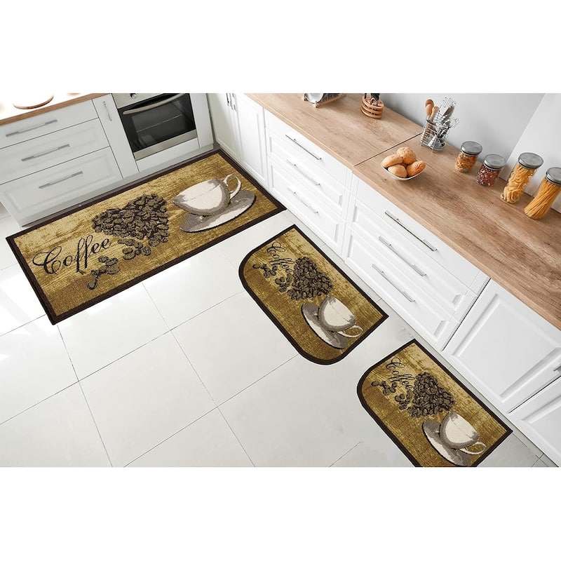 Kashi Home Kitchen Rug, Printed Durable Non Slip Floor Mat, Pretty Farmhouse Design