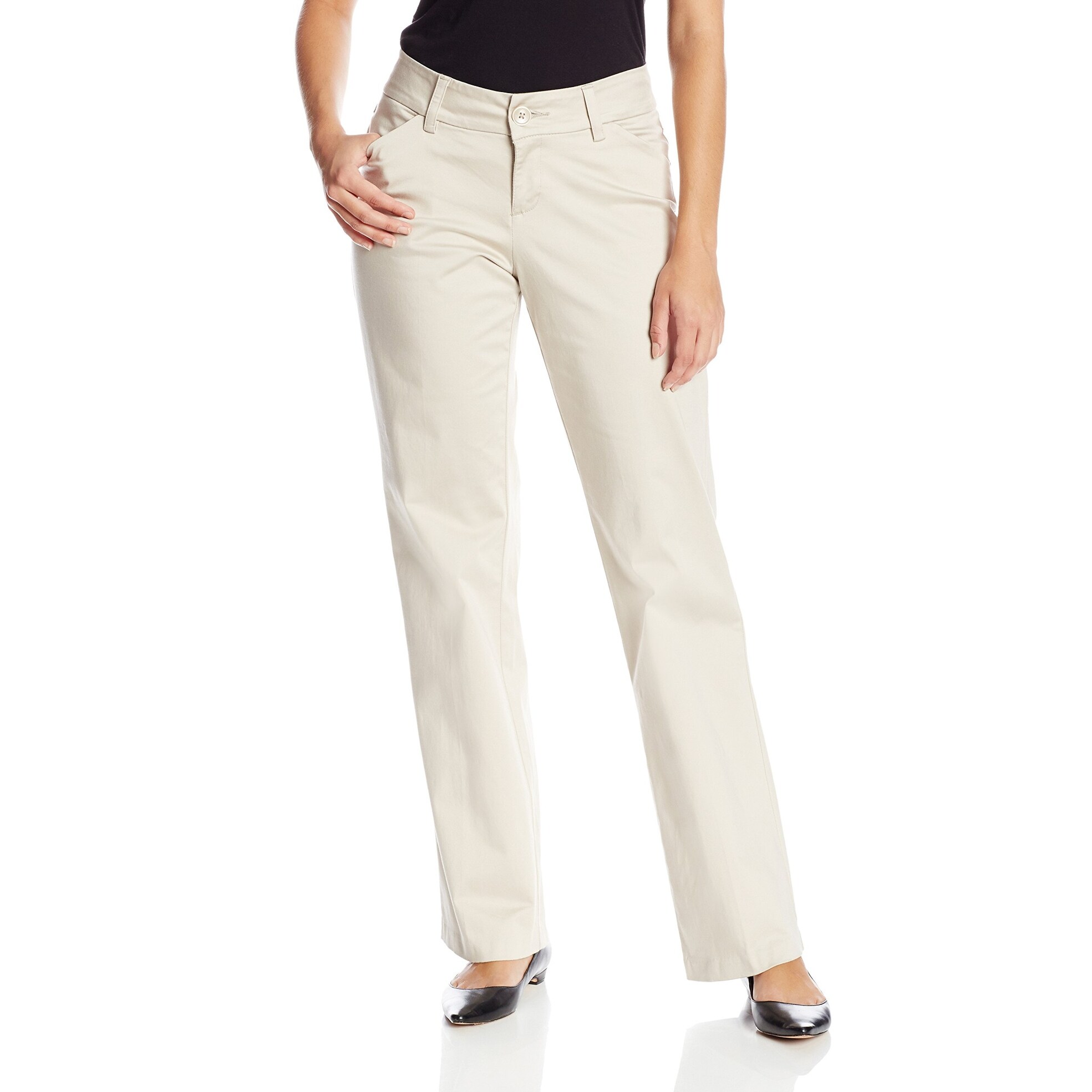 Shop Lee Light Beige Womens Size 16 Khakis Straight Leg Stretch