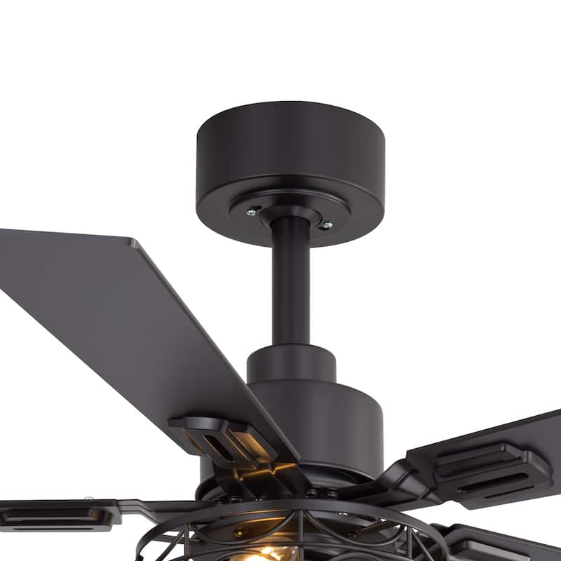 42" Reversible 5-Blade Caged Ceiling Fan with Light and Remote