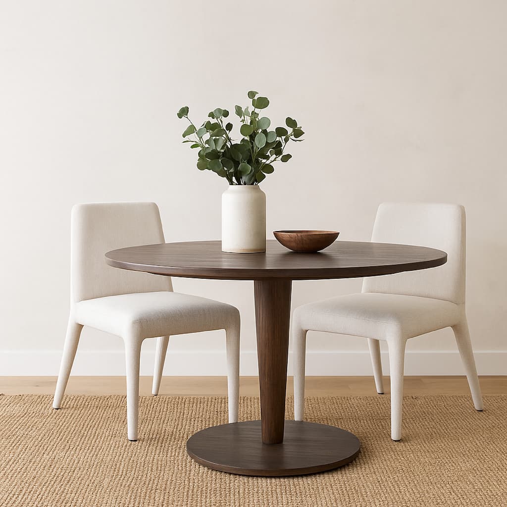 Hena Dining Side Chair Set of 2, Light Oat Polyester Upholstered Frame
