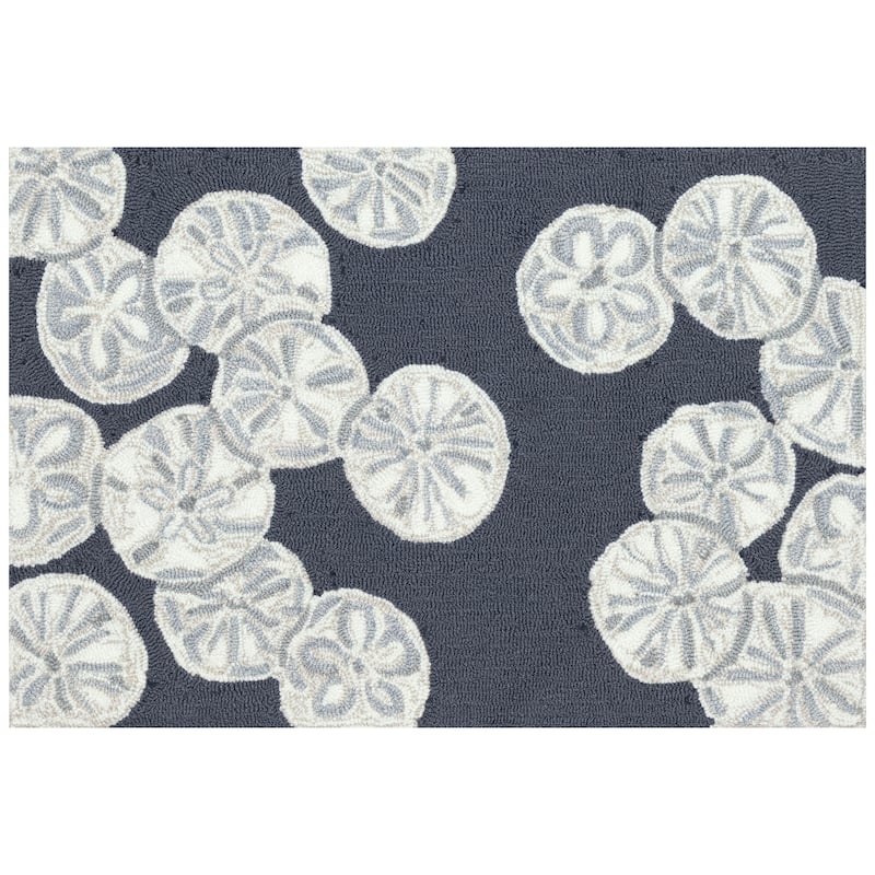 Liora Manne Capri Sea Biscuit Indoor/Outdoor Area Rug Seafoam 1'8" x 2'6" - 2'6" x 4' - Navy