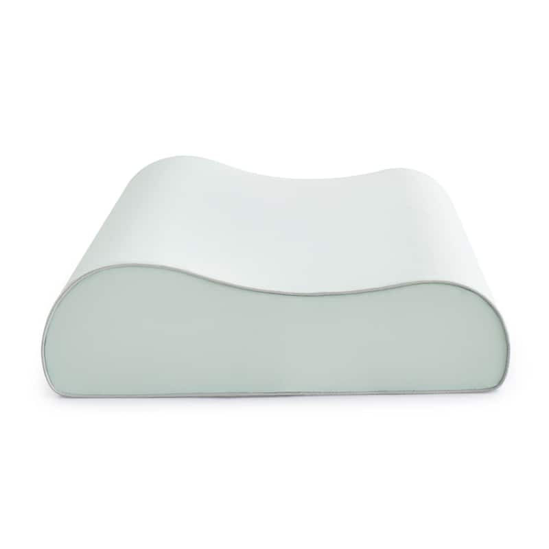 Cooling Ergonomic Contour Memory Foam Pillow with Breathable Moisture-Wicking Cover