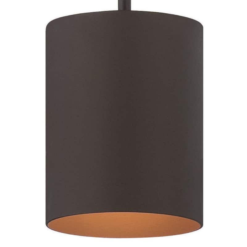 Volume Lighting 1-Light Antique Bronze Aluminum LED Cylinder Pendant - N/A