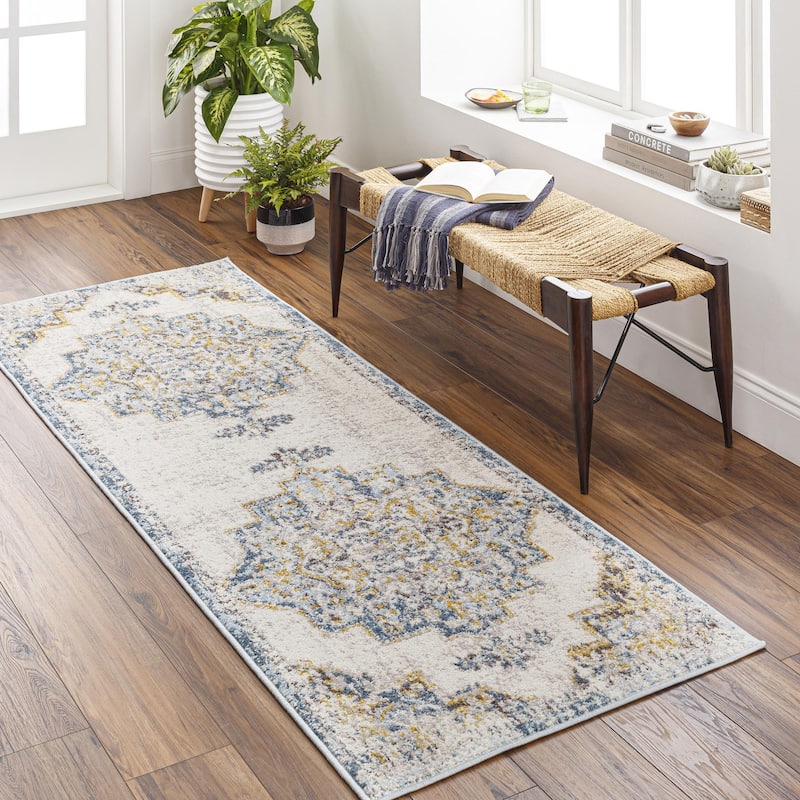 Livabliss Ankara Traditional Medallion Area Rug - Teal - 2' 7" x 7' 3" - Runner