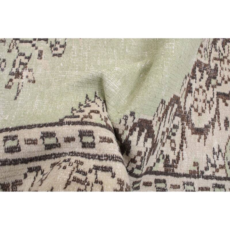 ECARPETGALLERY Hand-knotted Color Transition Light Green Wool Rug - 5'8 x 9'3
