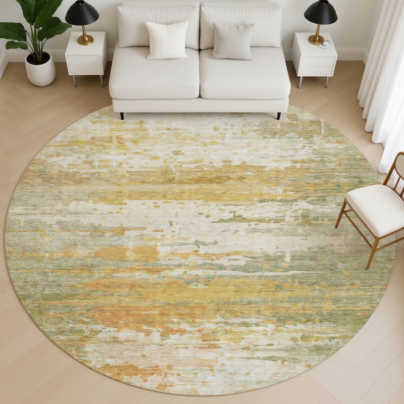 Premium Washable Super Soft Abstract Ombre Mayfield Rug - Aloe - 8' x 8'