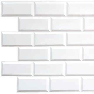 Dundee Deco White Bricks PVC 3D Wall Panels, Decorative Wall Paneling ...