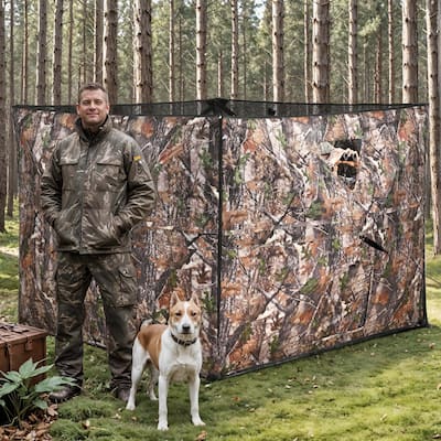 Moasis Hunting Blind Panel with Carrying Bag, 3-4 Person Pop-up Waterfowl Blinds Resilient Field Duck Hunting Tent