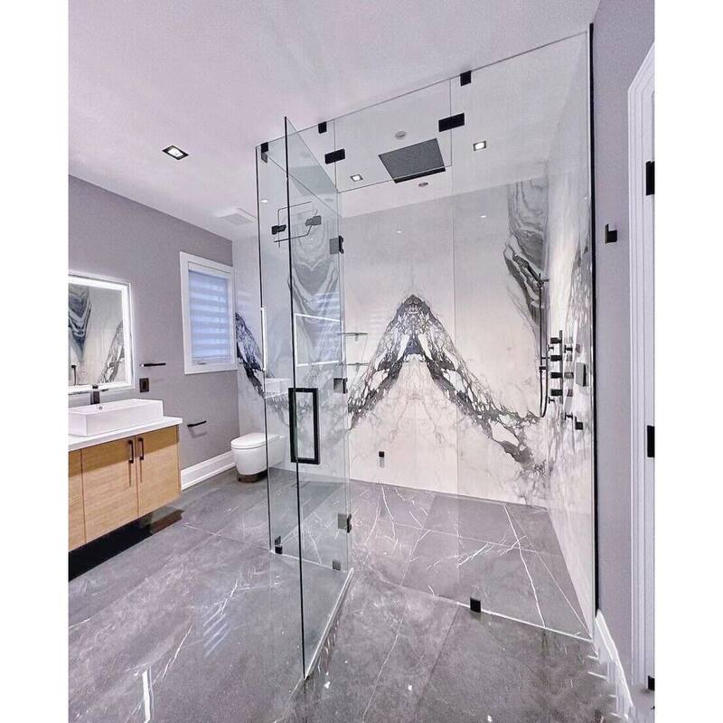 CEL 12" x 12" Square Tubing Back-to-Back Pull Handle / Towel Bar for shower door