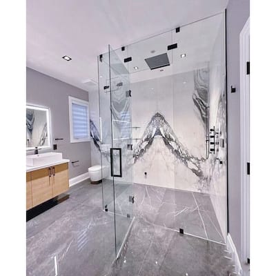 CEL 12" x 12" Square Tubing Back-to-Back Pull Handle / Towel Bar for shower door
